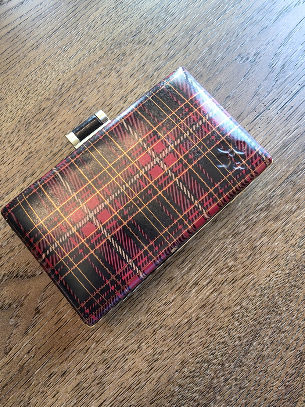 Plaid Clutch Wallet - Red & Black